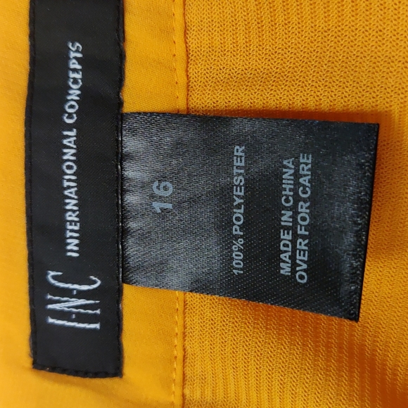 INC International Concepts Orange Pleated Skirt - Picture 6 of 8